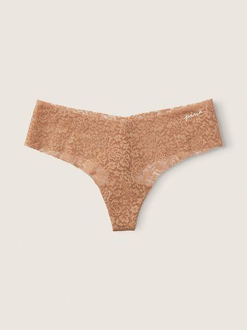 Трусики No Snow Soft Lace Thong Underwear Mocha Latte Pink, M