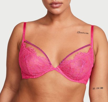 Бюстгальтер со стразами shine strappy unlined lace low-cut demi bra, 34B