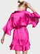 Сатиновий халат Victoria’s Secret Flounce Satin Robe рожевий, XS/S