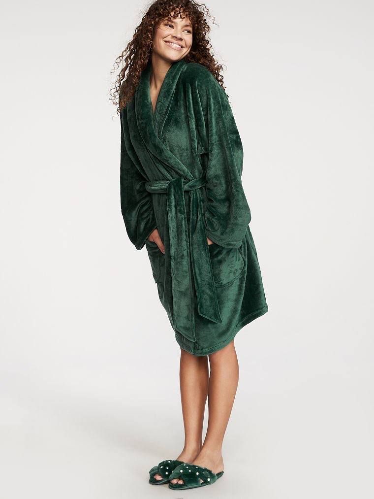 Халат Logo Short Cozy Robe зеленый, XL/XXL