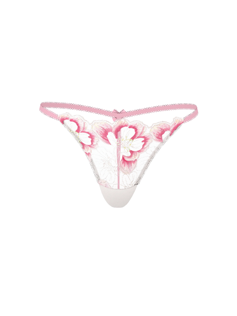Трусики peony embroidery thong panty