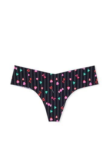Трусики Sexy Illusions by No-show Thong Panty Black Candy Sprinkles, M