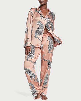 Сатиновая пижама satin long pajama set, S