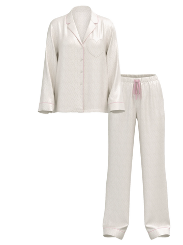Сатиновая пижама glazed satin long pajama set, L