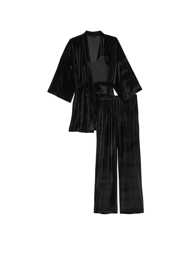 Пижама Velvet 3-Piece Set черного цвета, M/L