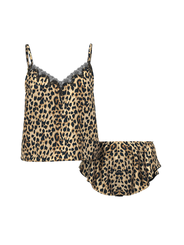 Сатиновая пижама satin cami & flutter short set, M