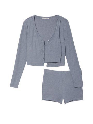 Пижама Cozy Knit 3-Piece Set Blue Storm, XS