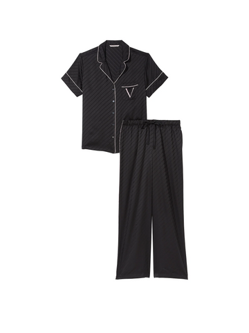 Сатиновая пижама satin long pajama set, S