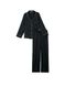 Сатиновая пижама Satin Long PJ Set в чёрном цвете, XL
