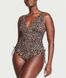 Купальник слитный swim ruched plunge one-piece swimsuit leopard, XS