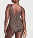 Купальник слитный swim ruched plunge one-piece swimsuit leopard, XS