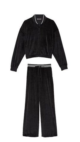 Велюровый костюм velour ribbed pure black, M