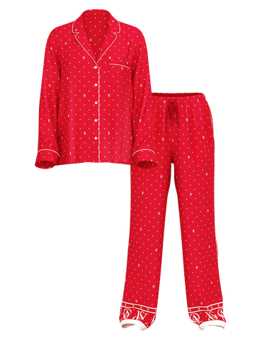 Сатинова піжама glazed satin long pajama set, M