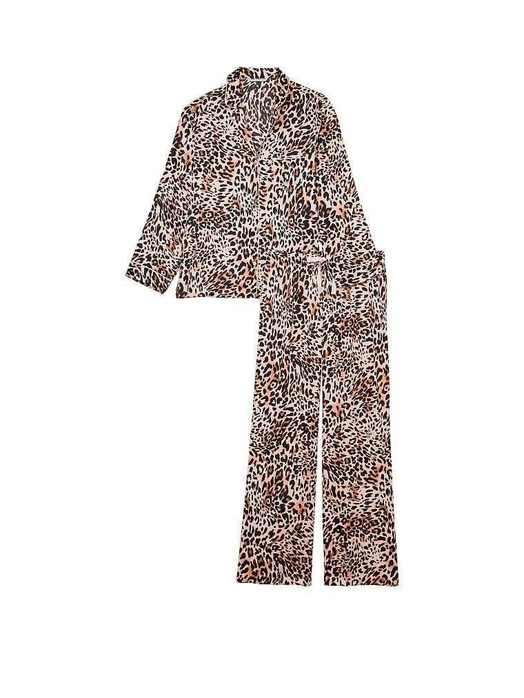 Сатиновая пижама satin long pajama set, M