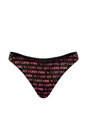 Трусики logo cotton shine nigh-leg thong panty, L