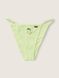 Трусики High Leg String Bikini Underwear Icy Lime With Embroidery в рубчик, M