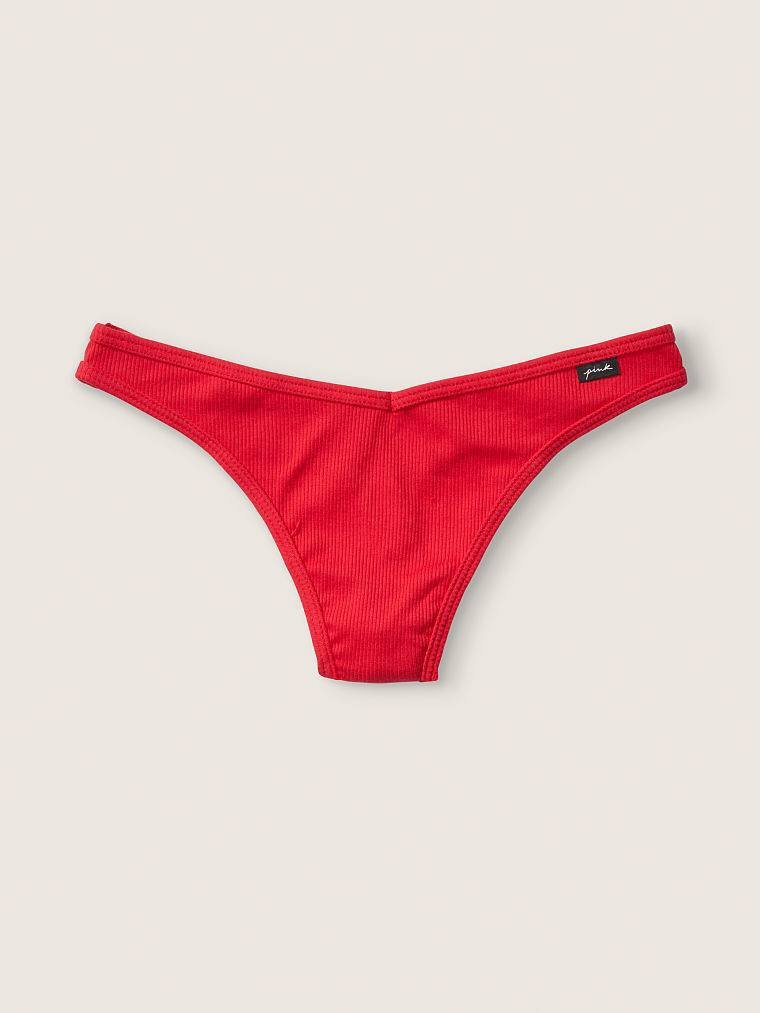 Трусики Pink Victorias Secret Cotton Thong красные, XL