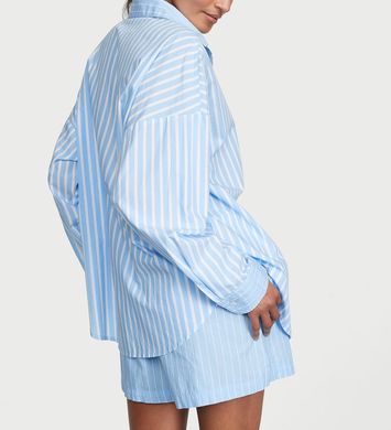 Котоновая пижама cotton long-sleeve shirt & shorts set, XS