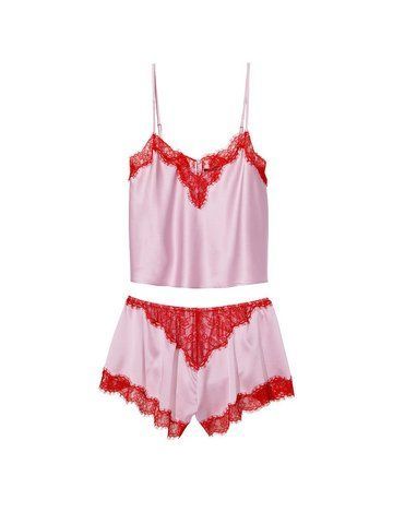 Шовкова піжама Cropped Silk & Lace Cami Set, M
