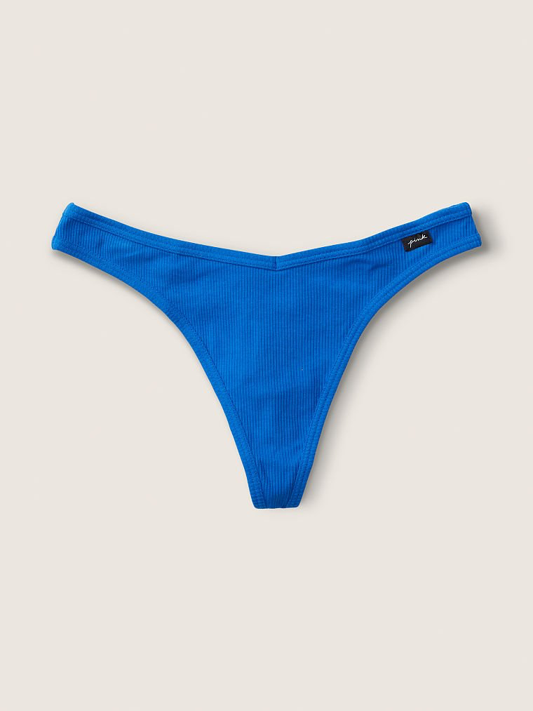 Трусики Pink Victoria’S Secret Cotton Thong в синем цвете, L