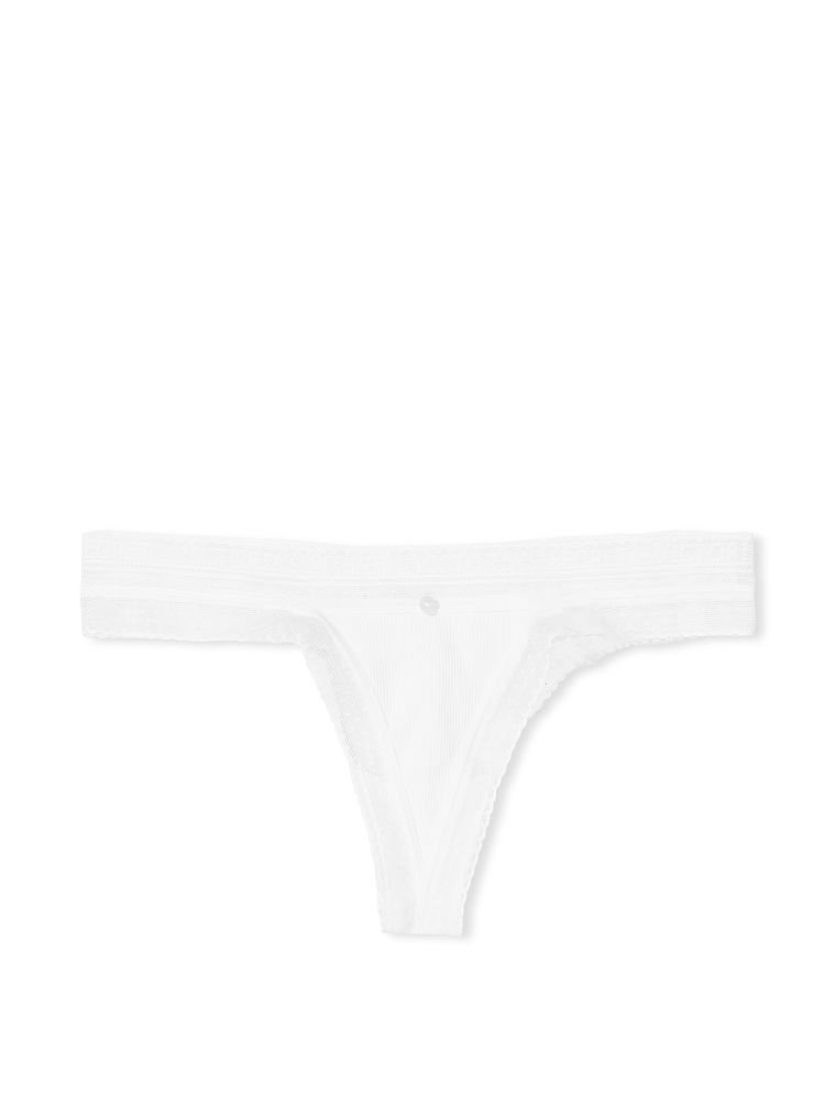 Трусики Victoria’s Secret Ribbed Cotton Thong Panty, M