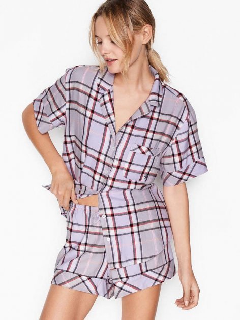 Фланелева піжама flannel short pajama set
