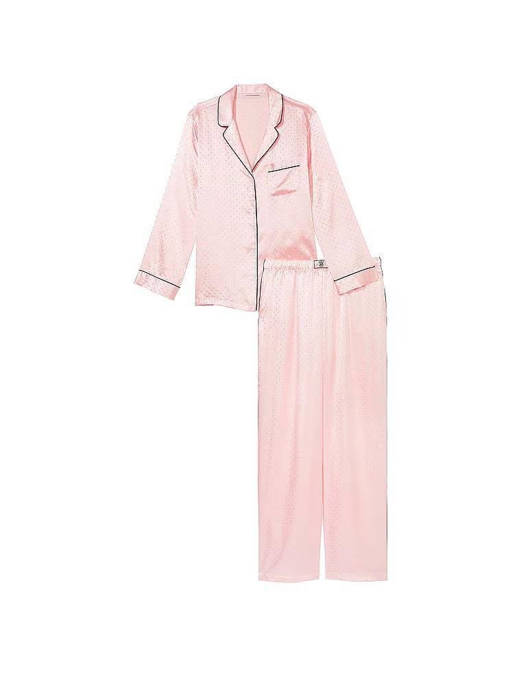 Пижама dew drop satin long pajama set с камнями , XL