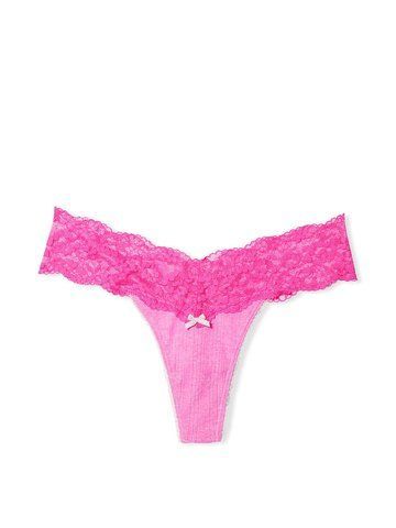 Трусики Lace Waist Cotton Thong Panty
