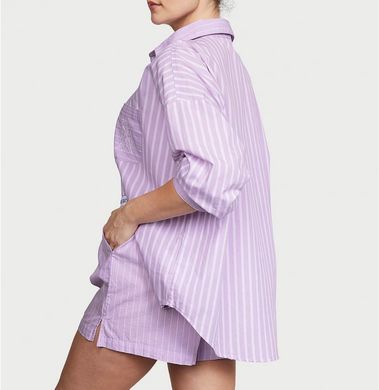 Котонова піжама cotton long-sleeve shirt & shorts set, XS