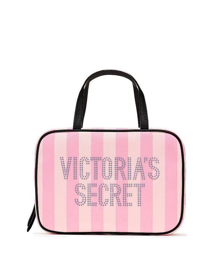 Дорожная косметичка Victoria’s Secret Everything Travel Case розовая полоска