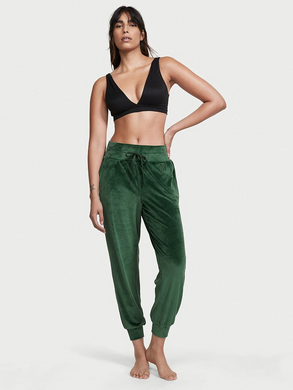 Велюровый спортивный костюм Velour Front-zip Victoria’s Secret зеленого цвета