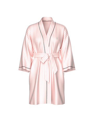 Сатиновий халат satin short piped robe, M/L