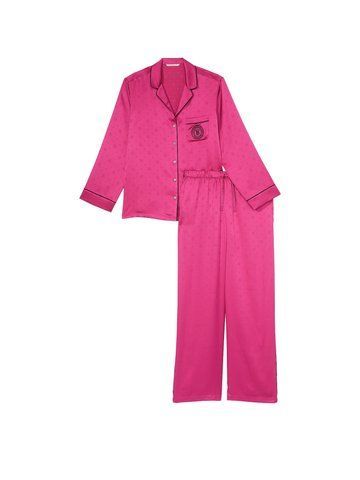 Сатинова піжама satin long pajama set, L