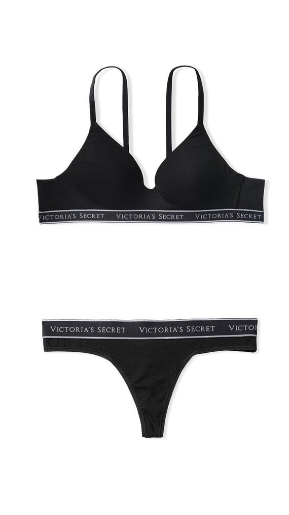 Комплект Нижнего Белья Victoria’S Secret The T-Shirt Lightly-Lined Wireless Bra Черный