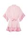 Атласний халат Robe Iconic Stripe в рожеву смужку, M/L
