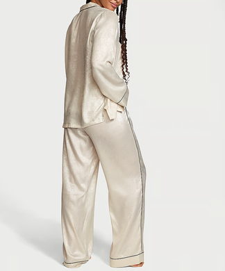 Сатинова піжама glazed satin long pajama set, L