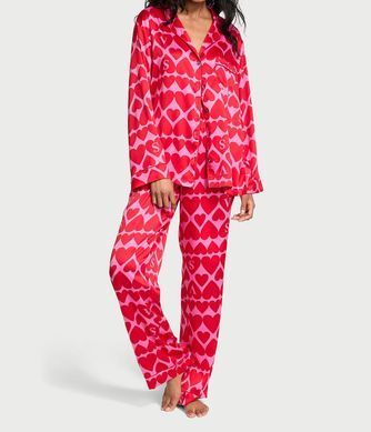 Сатиновая пижама glazed satin long pajama set, M