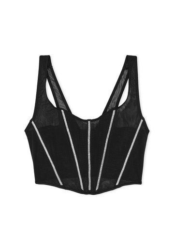 Бюстье со стразами sheer shine corset top, S