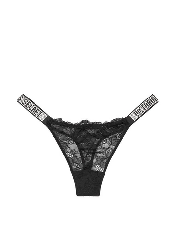 Мереживні трусики bombshell shine strap thong panty зі стразами, М