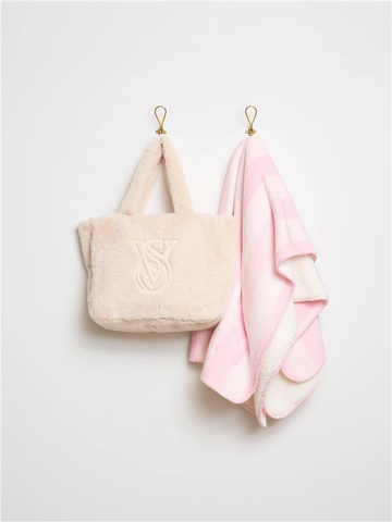 Подарочный набор сумка+плед faux-fur tote & cozy-fleece blanket