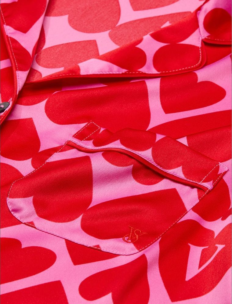 Сатиновая пижама glazed satin long pajama set, M