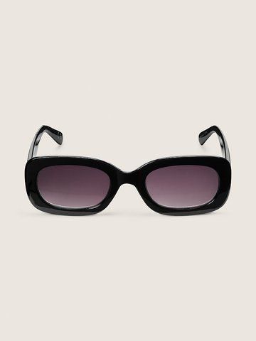 Солнцезащитные очки Retro Rectangle Sunglusses Pure Black Pink