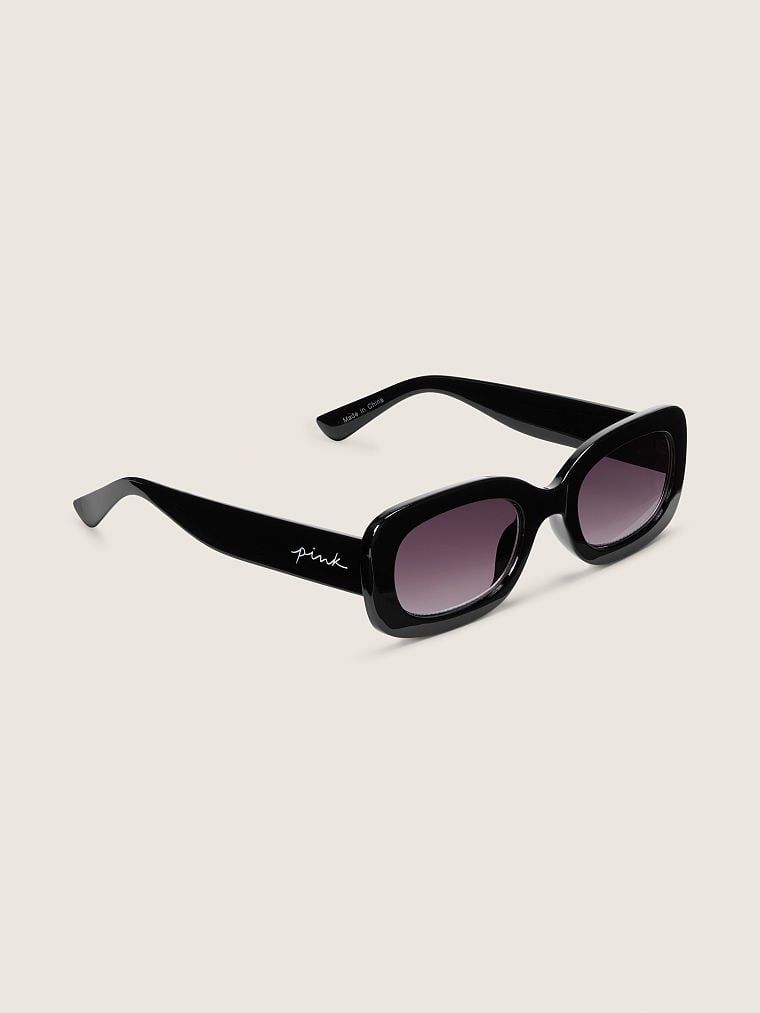 Солнцезащитные очки Retro Rectangle Sunglusses Pure Black Pink