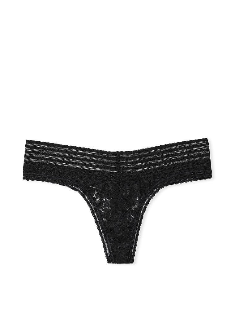 Трусики Lace Stripe Waist Thong Panty Victoria’s Secret