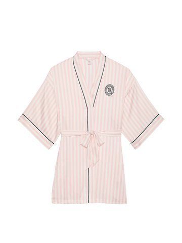 Сатиновый халат satin short piped robe, XL/XXL