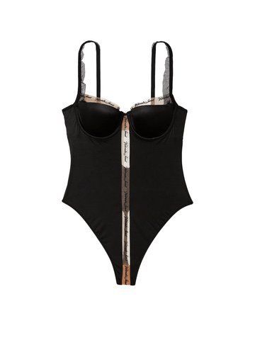 Боди logo embroidery unlined underwire teddy, M