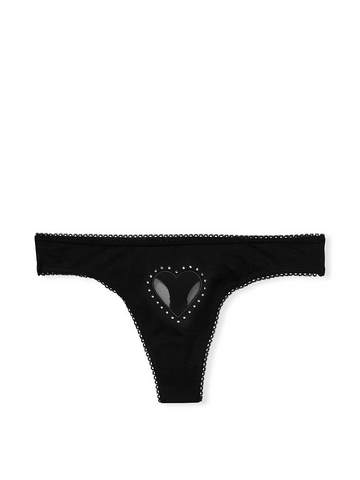 Трусики cotton thong panty чорного кольору