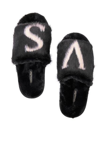 Домашні тапочки faux Fur Slides чорні