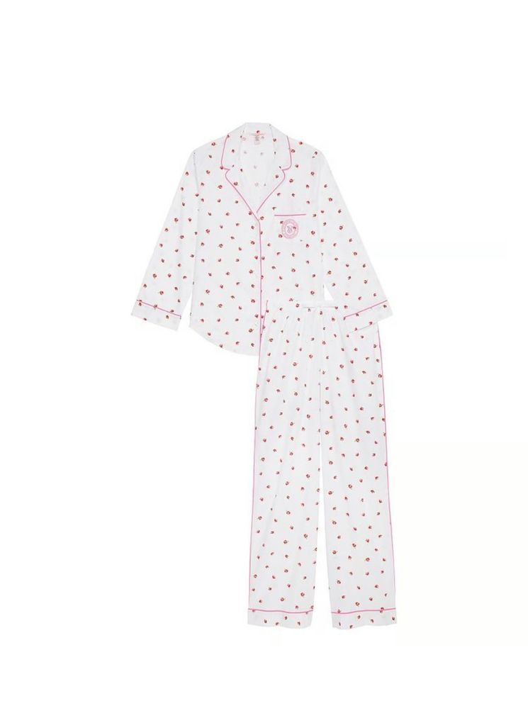 Котоновая пижама 100% cotton long pajama set floral, S