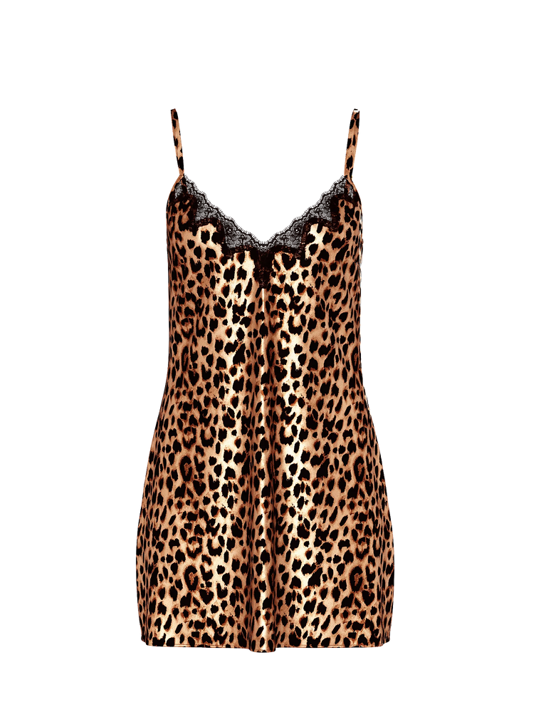 Пеньюар satin rose lace-trim mini slip dress